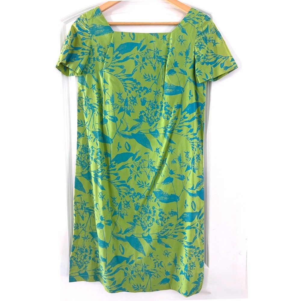Vintage 60's Key West Fabric Pullover Tropical Floral Shift Dress Size S